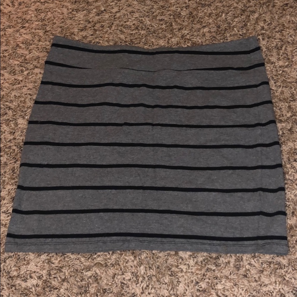 Gray and Black Cotton Skirt